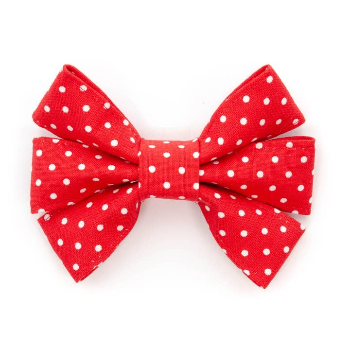 Röd Prickig Girly Bow för wholesale av Puddle Jumper Pups