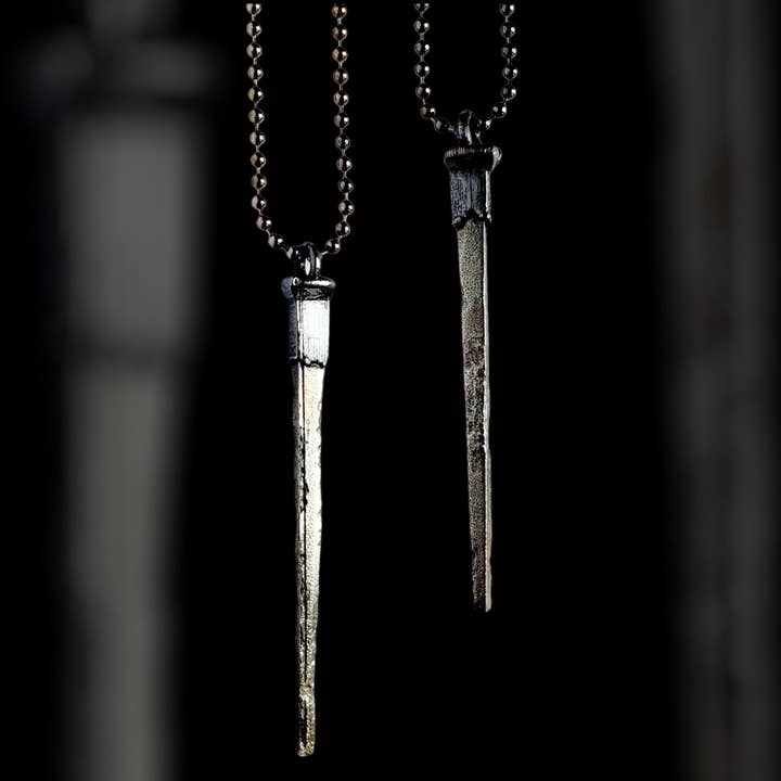 MergingMetals – wholesale Pendant/charm necklace – Coffin Nail Necklace - Gunmetal