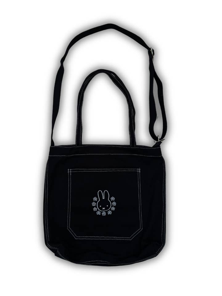 Flower Bunny Zipper Tote Bag for wholesale by Threads By Tie