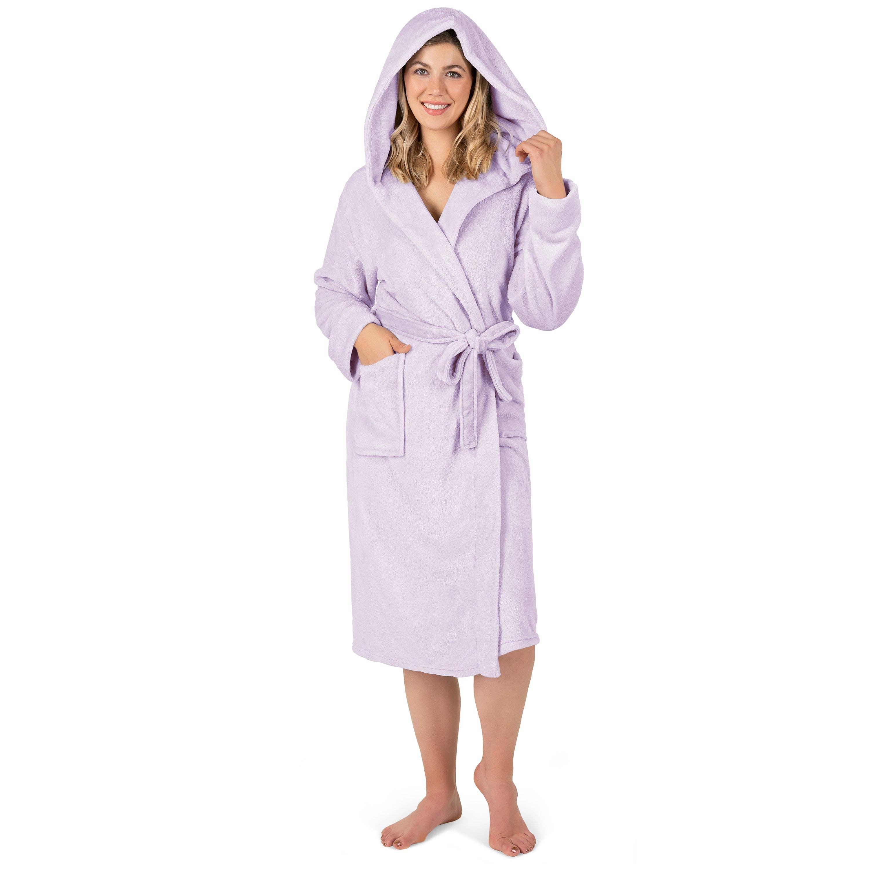Pavilia - Wholesale Robe - Women's - Women's Classic Fleece Robe with Hood47