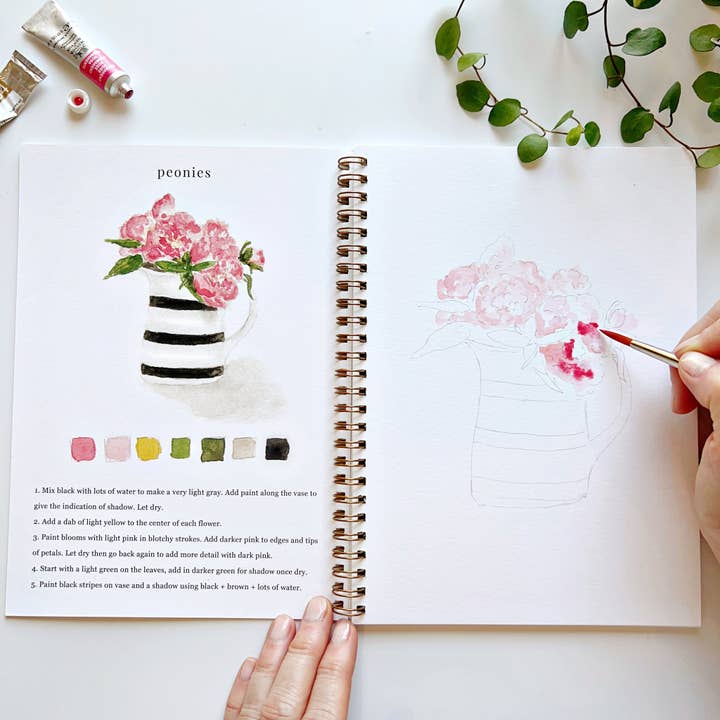 emily lex studio - Wholesale Coloring Book - Adult - bouquets watercolor workbook