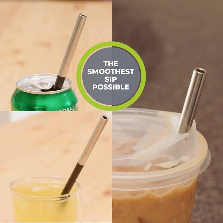 TubShroom - Vente Paille - Paille en métal réutilisable STRO avec étui portable et brosse3