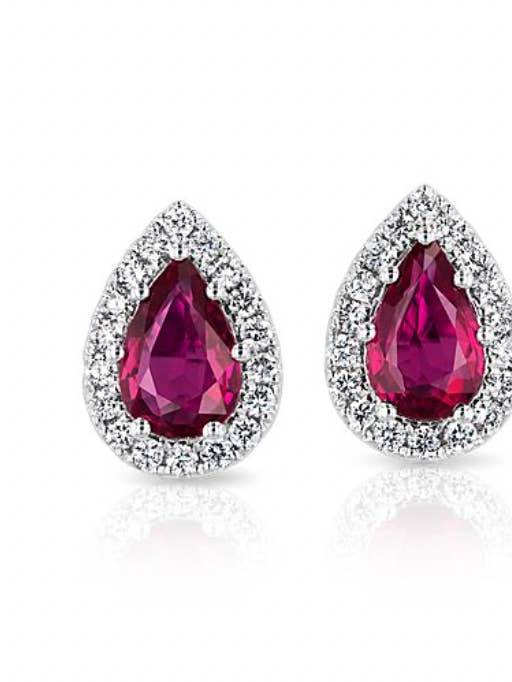 Orecchino a perno, a forma di pera, a forma di pera, in vero cristallo per la vendita all'ingrosso da parte di HoopLa