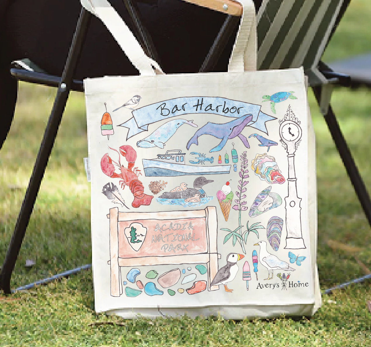 Avery's Home - Wholesale Beach Towel - Custom Bar Harbor Souvenir Beach Tote Bag & Towel1