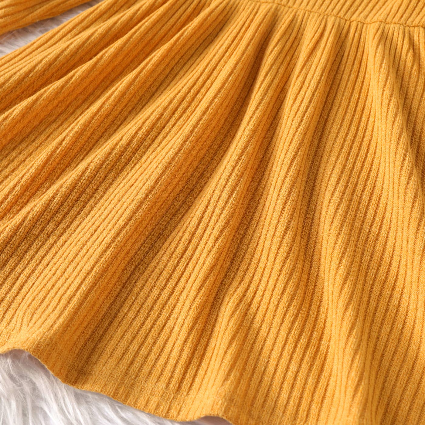 PatPat - Wholesale Dress - Kids - Toddler Girl Turtleneck Solid Color Ribbed Long-sleeve Dress11