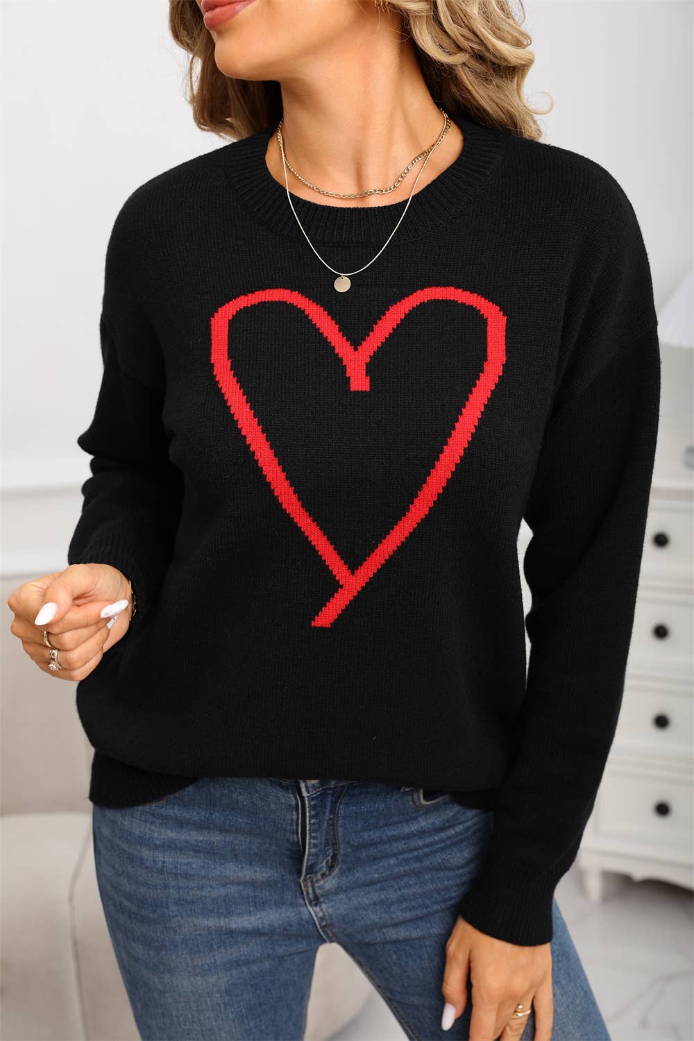 Hope & Sunshine - Wholesale Knit Sweater - Women's - Valentine's Heart Pullover Sweater72