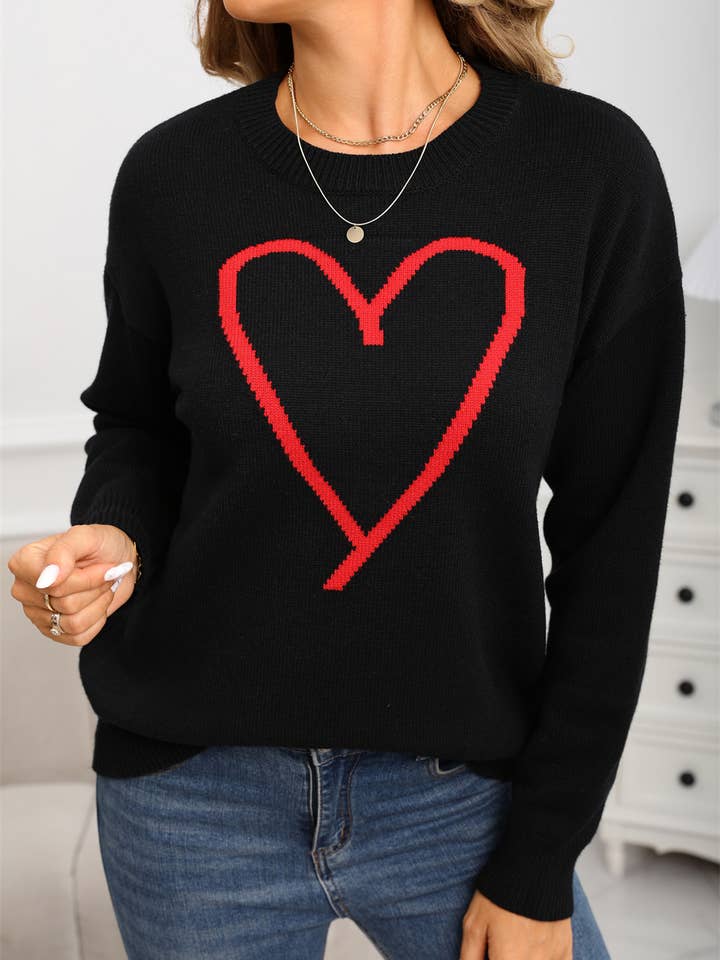 Hope & Sunshine - Wholesale Knit Sweater - Women's - Valentine's Heart Pullover Sweater72