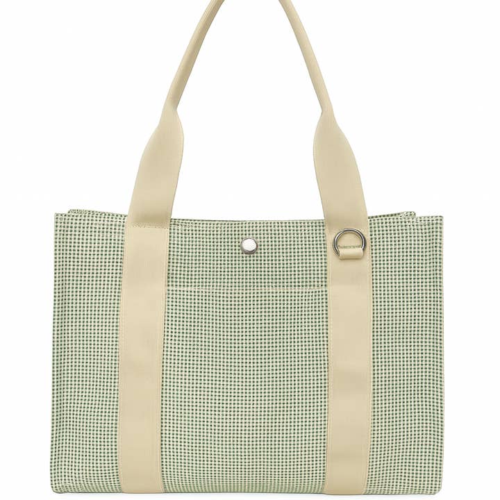 AMPERE CREATIONS - Wholesale Tote Bag - Women's - Margo Two-Tone Cotton Canvas Tote Bag with Adjustable Strap2