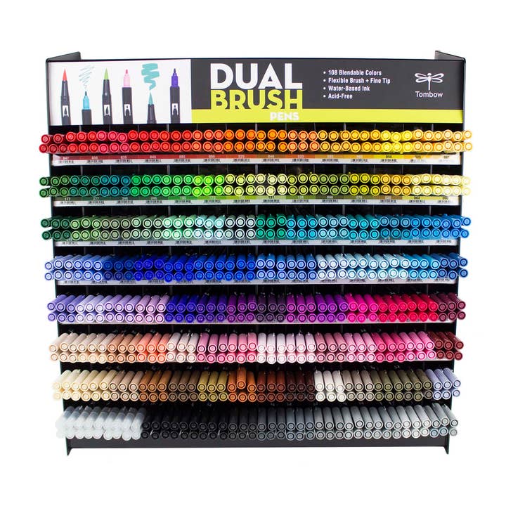 Dual Brush Pen Art Markers, 672PC Display, 108 Colors for wholesale by Tombow
