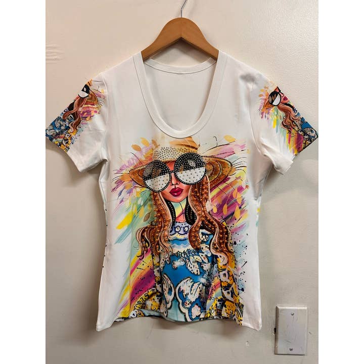 T-SHIRT TAGLIA UNICA OVERSIZE GRAPHIC MUSIC DESINE per la vendita all'ingrosso da parte di Esmeray Clothing