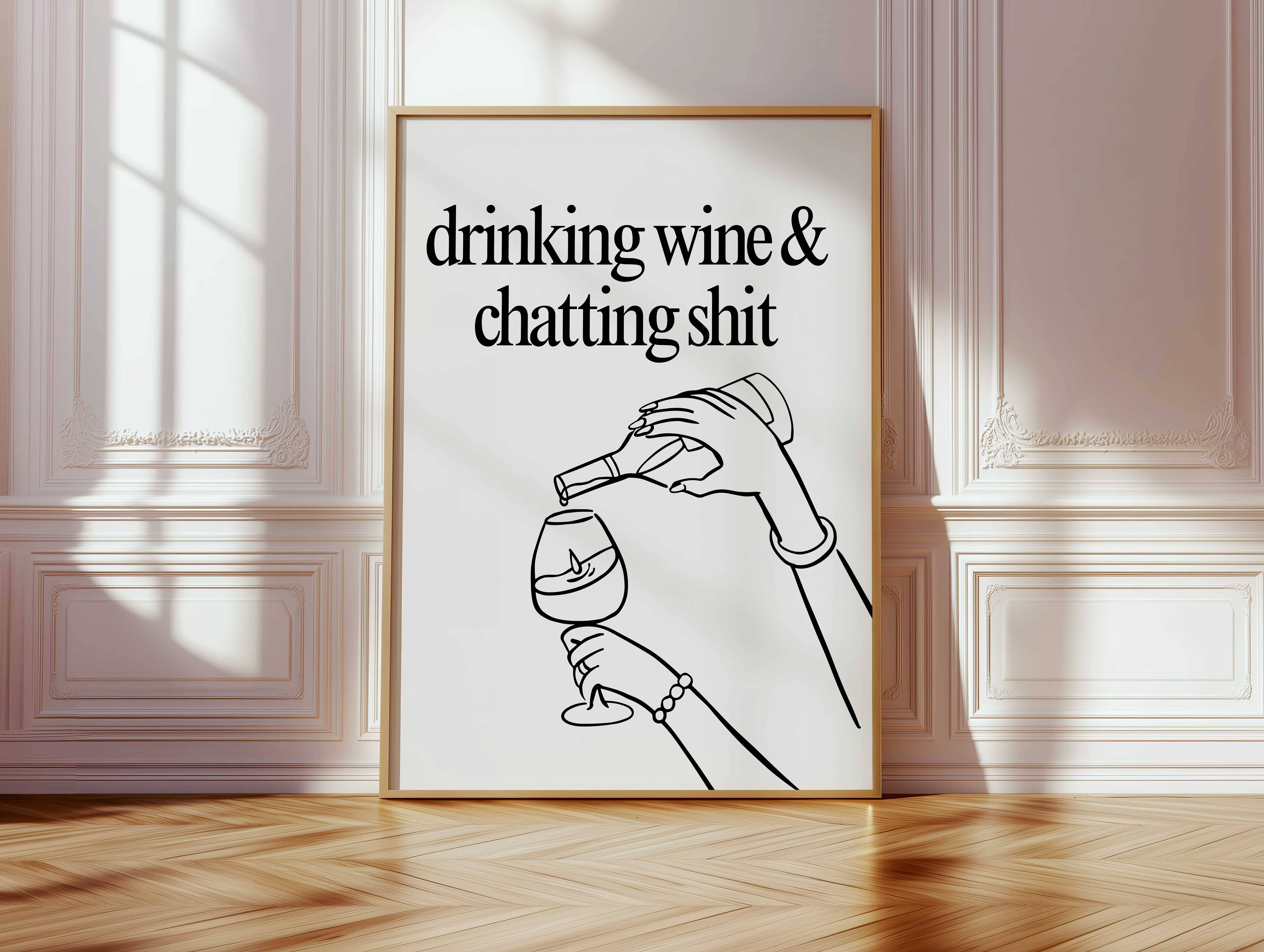 D'LUXE PRINTS - Wholesale Poster - Drinking Wine & Chatting Print | 6 Colours10