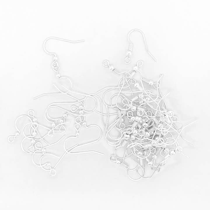 Jewelry Made by Me - Wholesale DIY Craft Kit - Classic Fish Hook Earwires in Silver 55pc