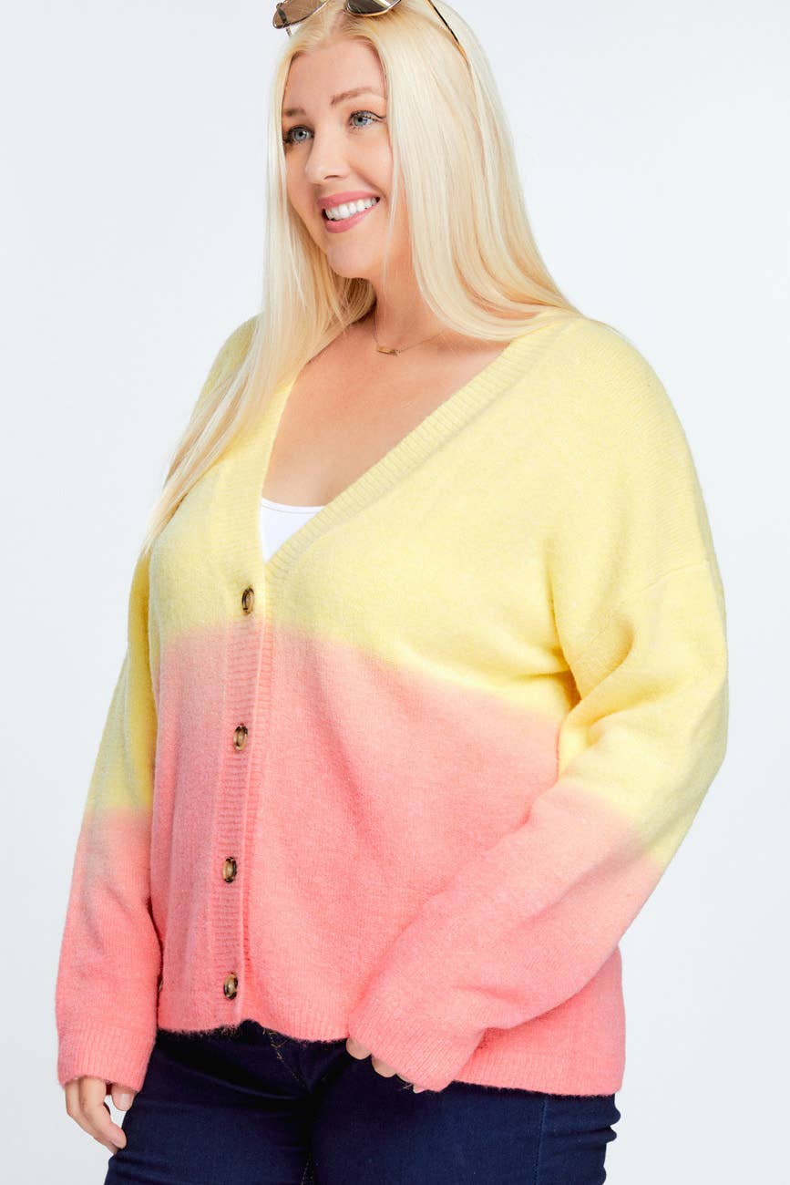 Davi & Dani - Wholesale Cardigan - Women's - OVERSIZE BUTTON DOWN CROPPED DYED SWEATER CARDIGAN13