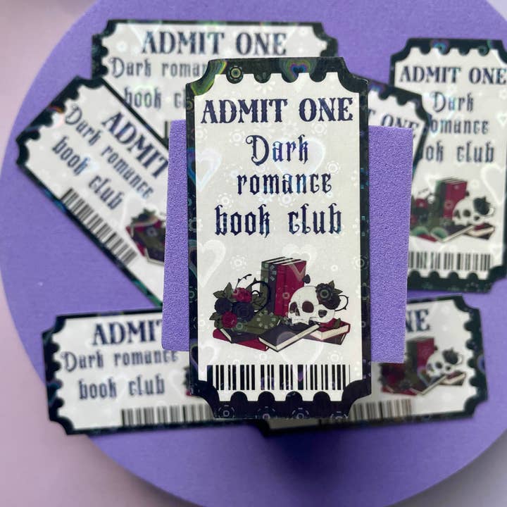 Motleyboo - Wholesale Sticker - Dark romance book club ticket die cut sticker2