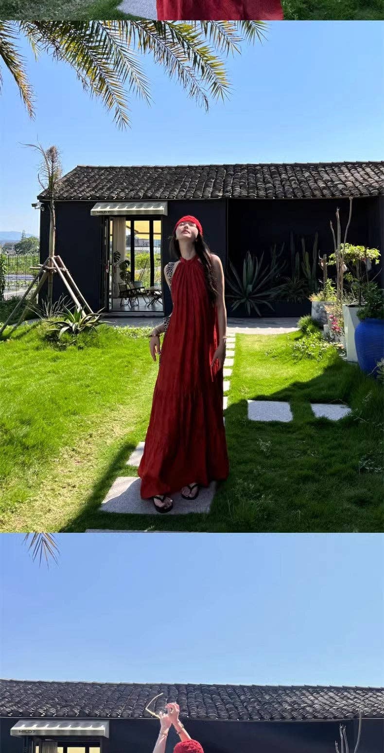 Rouge Robe rétro chinoise moderne printemps 25 chic en vente sur Faire2