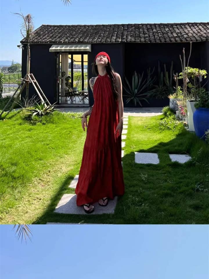 Rouge Robe rétro chinoise moderne printemps 25 chic en vente sur Faire2