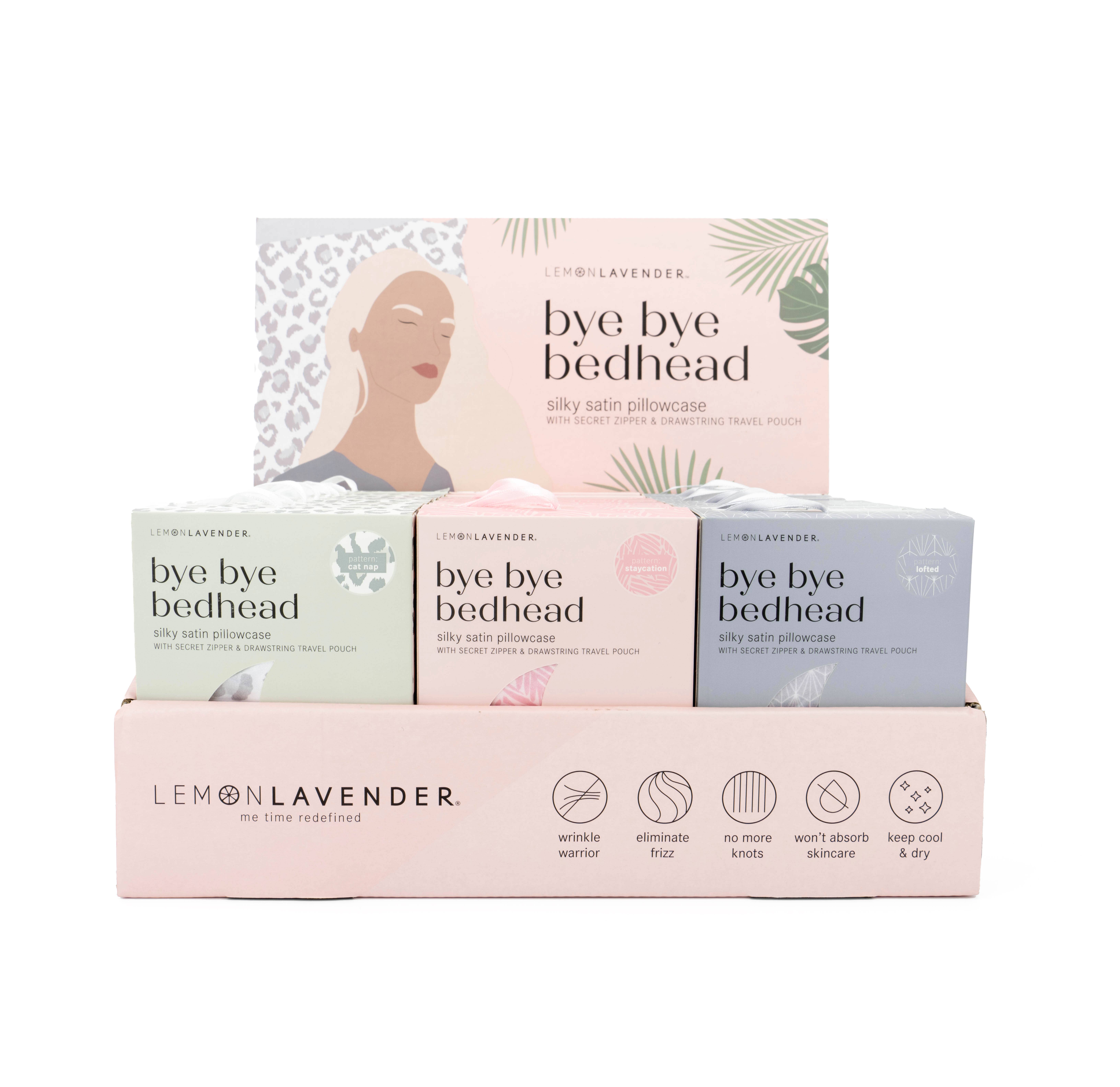 DM Merchandising - Wholesale Bedding Pillowcase/Sham - Lemon Lavender Printed Silky Satin Pillowcase Assortment1