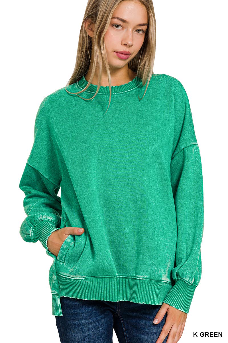 42POPS - Wholesale Sweatshirt - Women's - ',,, Fleece Hi Low Hem Pullover With Pockets7