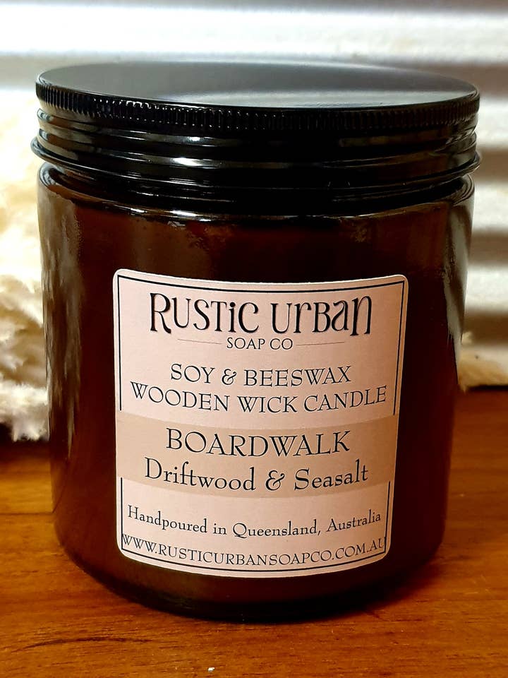 Boardwalk - Soy & Beeswax Candle for wholesale by Rustic Urban Soap Co