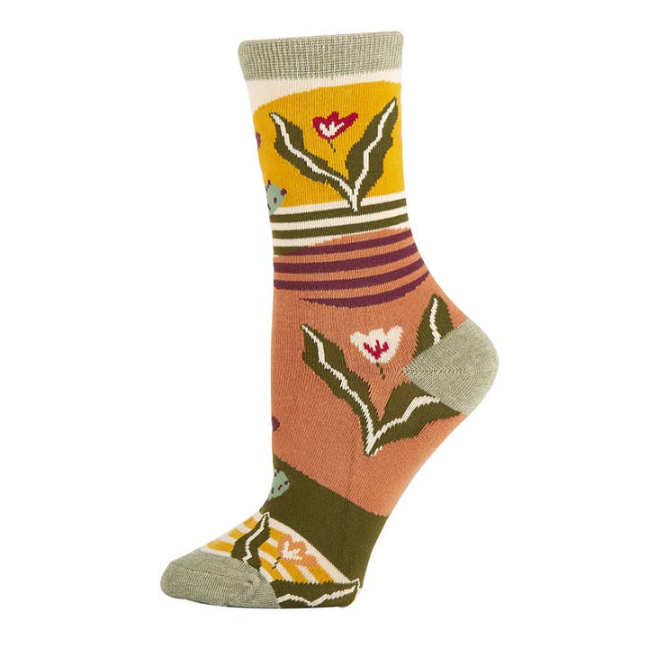 Oooh Yeah/Sock It Up/Oooh Geez Slippers - Wholesale Socks - Women's - Sol De Cactus | Women's Western Premium Cotton Crew Socks