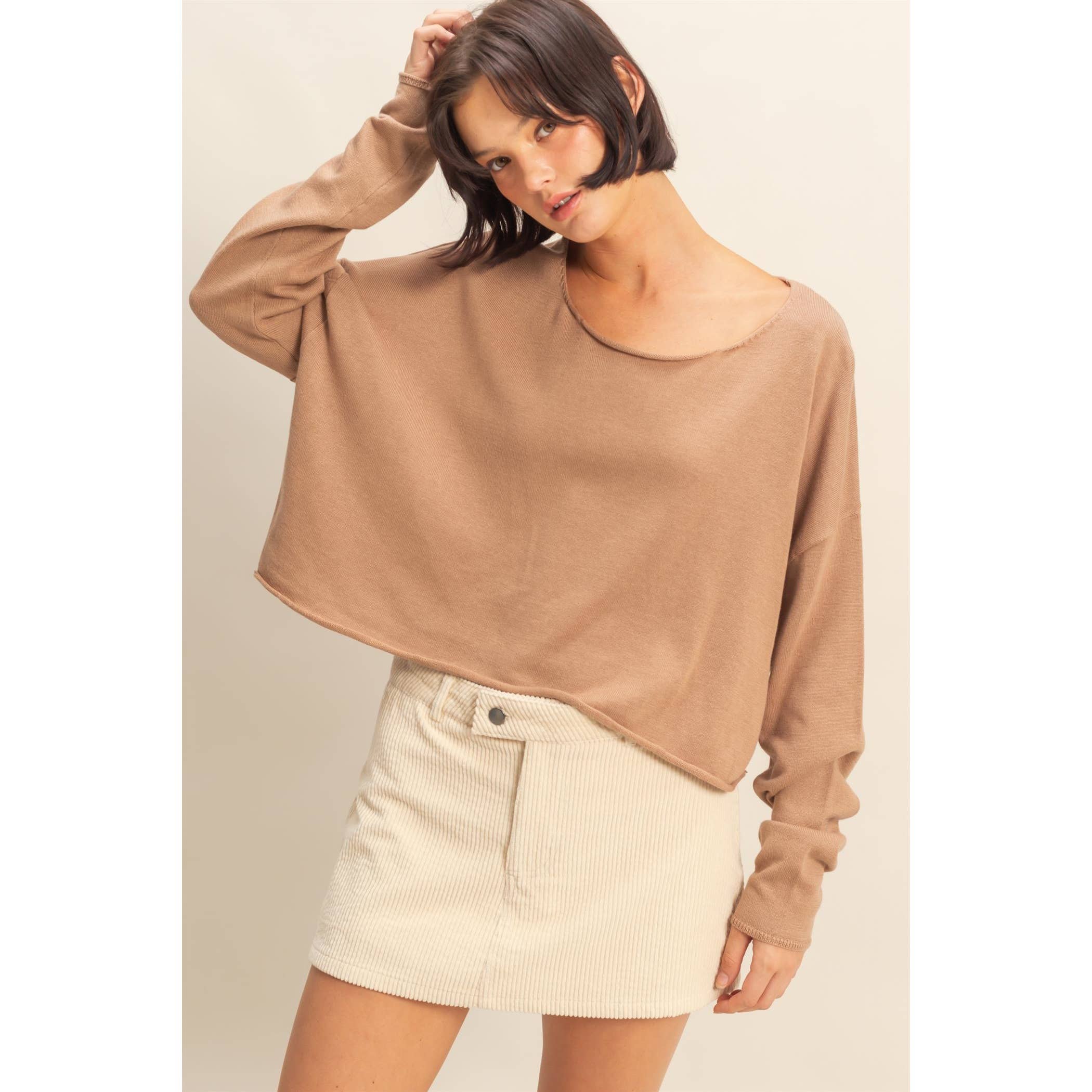 HYFVE - Wholesale Knit Sweater - Women's - Wide Neck Drop Shoulder Relaxed Fit Sweater3