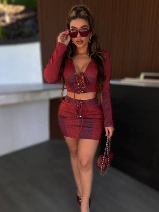 SET MIT COLORBLOCK-JEANS-PRINT für den Großhandel von CAPSULLE