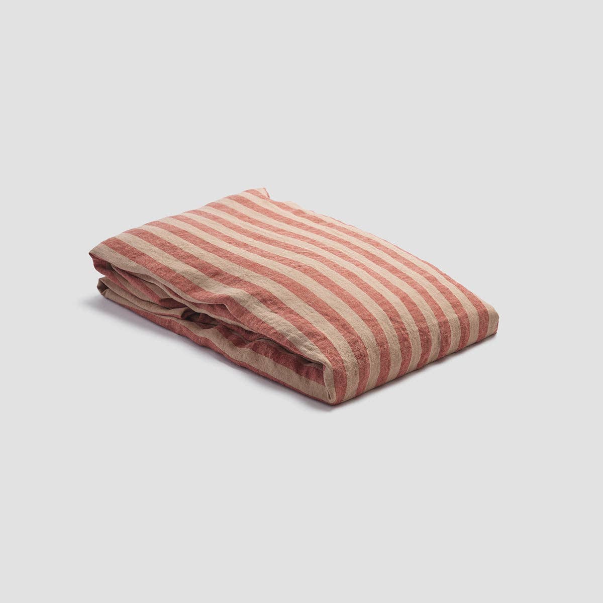 Piglet in Bed USA - Wholesale Fitted Sheet - Sandstone Red Stripe Linen Fitted Sheet3