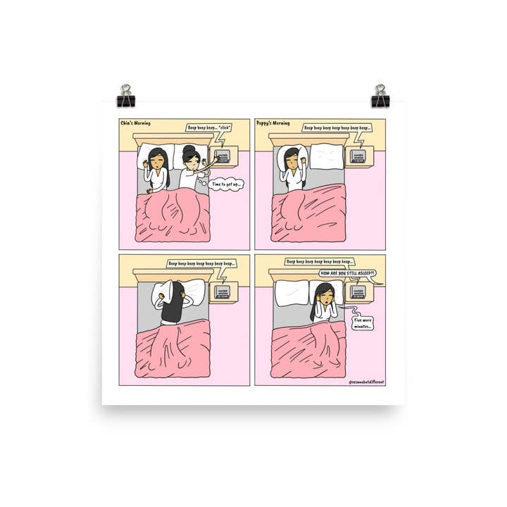 Morgonrutiner | Gulligt lesbiskt förhållande | Pride-gåvor | HBTQ-serietidningstryck för wholesale av Sesame But Different