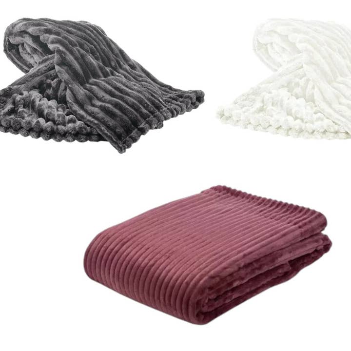 Wide Corduroy Blanket XL 150 x 200 cm » thick Cozy Blanket of 1000 grams » Couch Blanket » Glitter Blanket for wholesale by VewoTex