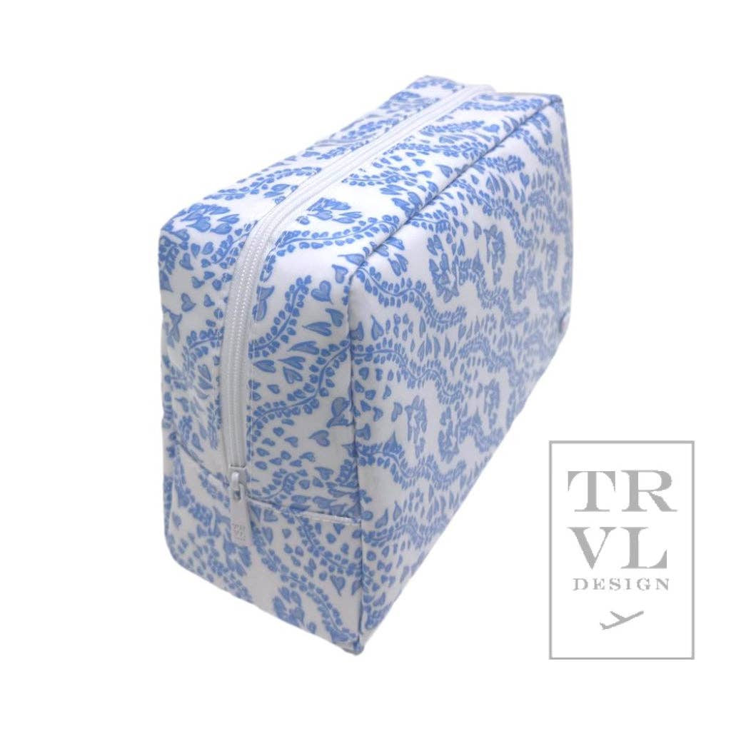 TRVL Design - Wholesale Makeup/Cosmetic Bag - Luxe Gloss Wash Bag Large - All Heart Blue1