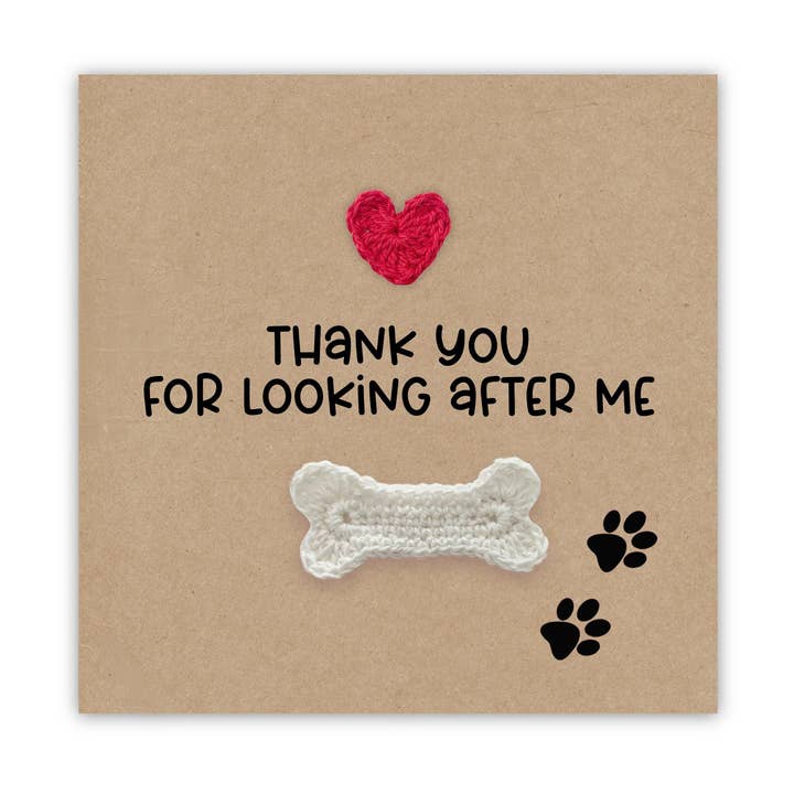 Thank you card from pets, dogs, holiday,Pet Sitter for wholesale by Fifi's Handcrafted