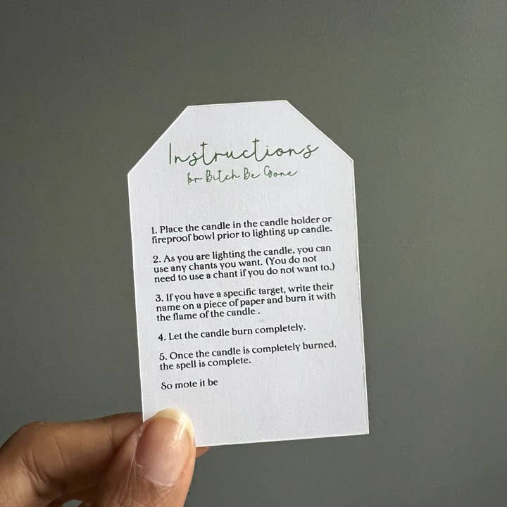 Sapphire & Sage - Wholesale Meditation Supplies - Bitch Be Gone Ritual Candle