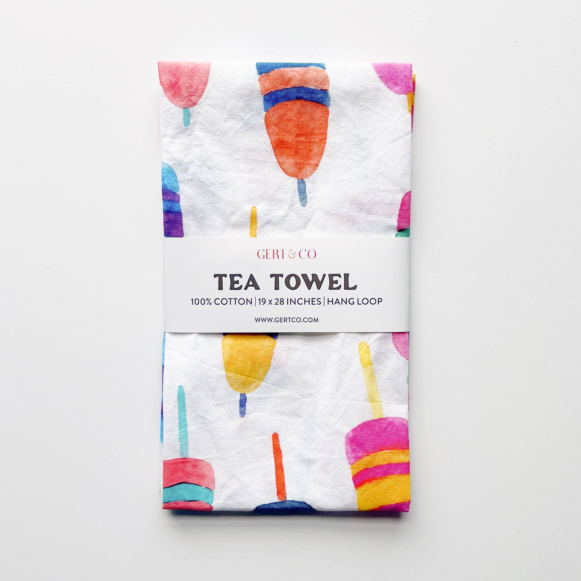Gert & Co - Wholesale Tea Towel - Colorful Buoys Kitchen Towel | Lobster Buoy Tea Towel4
