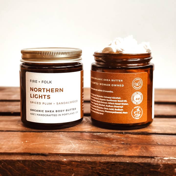 Northern Lights | 4oz Organic Shea Body Butter for wholesale by FIRE + FOLK