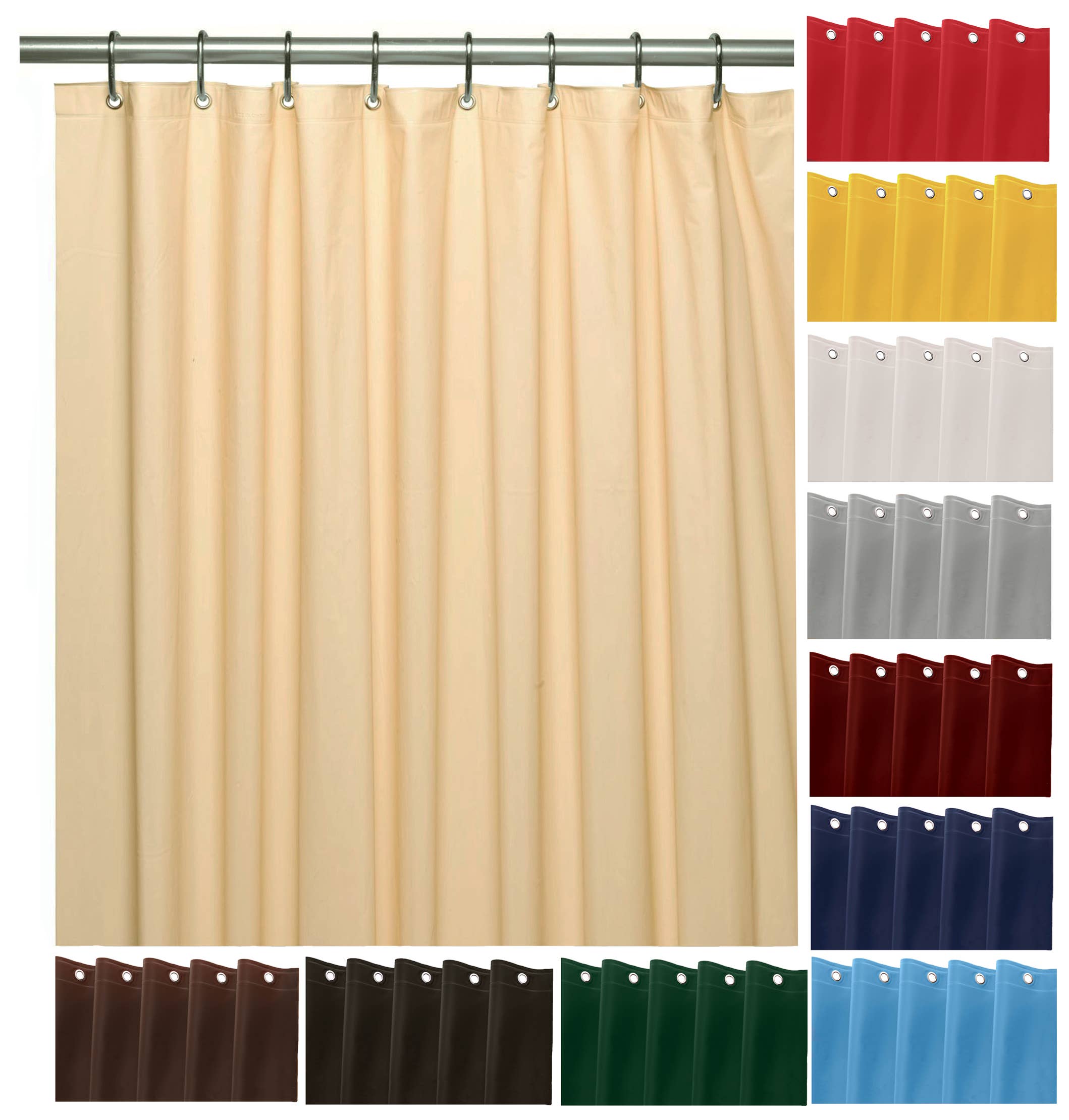 YafeMarte - Venta al por mayor Cortinas de ducha - Forro de cortina de ducha pesado con 3 imanes, peso de 70 x 72 pulgadas21
