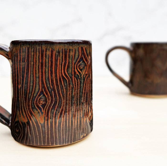 Stuck in the Mud Pottery - Wholesale Coffee Mug - Brown Woodland Pottery Mug