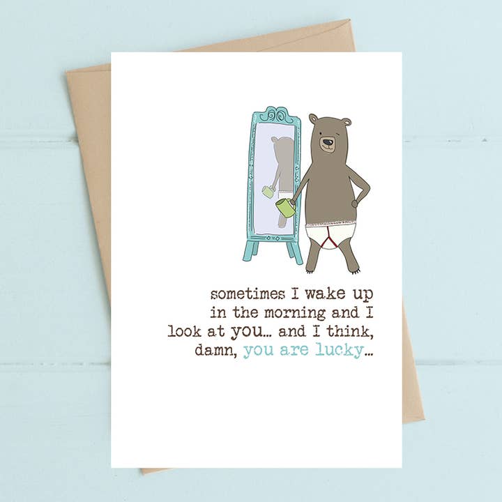 Damn, You're Lucky - Greetings Card for wholesale by Dandelion Stationery