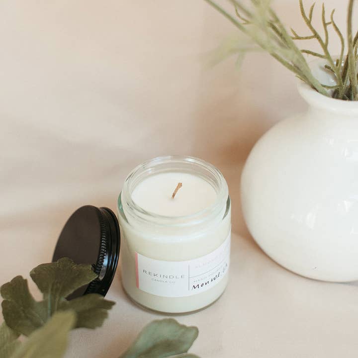 Rekindle Candle Co - Wholesale Jar/Filled Candle - Almond Blossom Cotton Wick Soy Candle