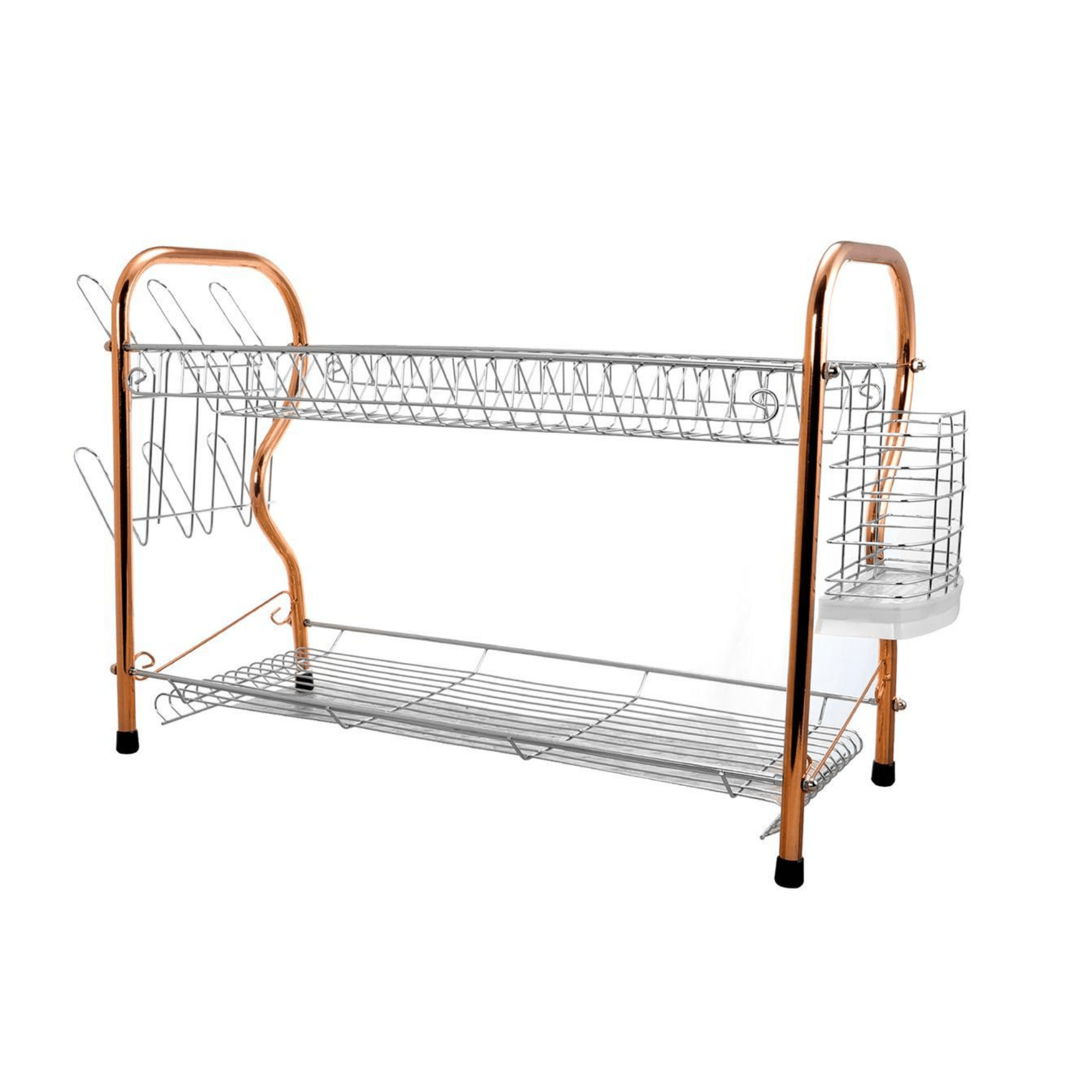 JupiterGear Home – Tapete/escorredor de loiça por atacado – Suporte para pratos em forma de R cromado de 2 níveis Better Chef 16"1