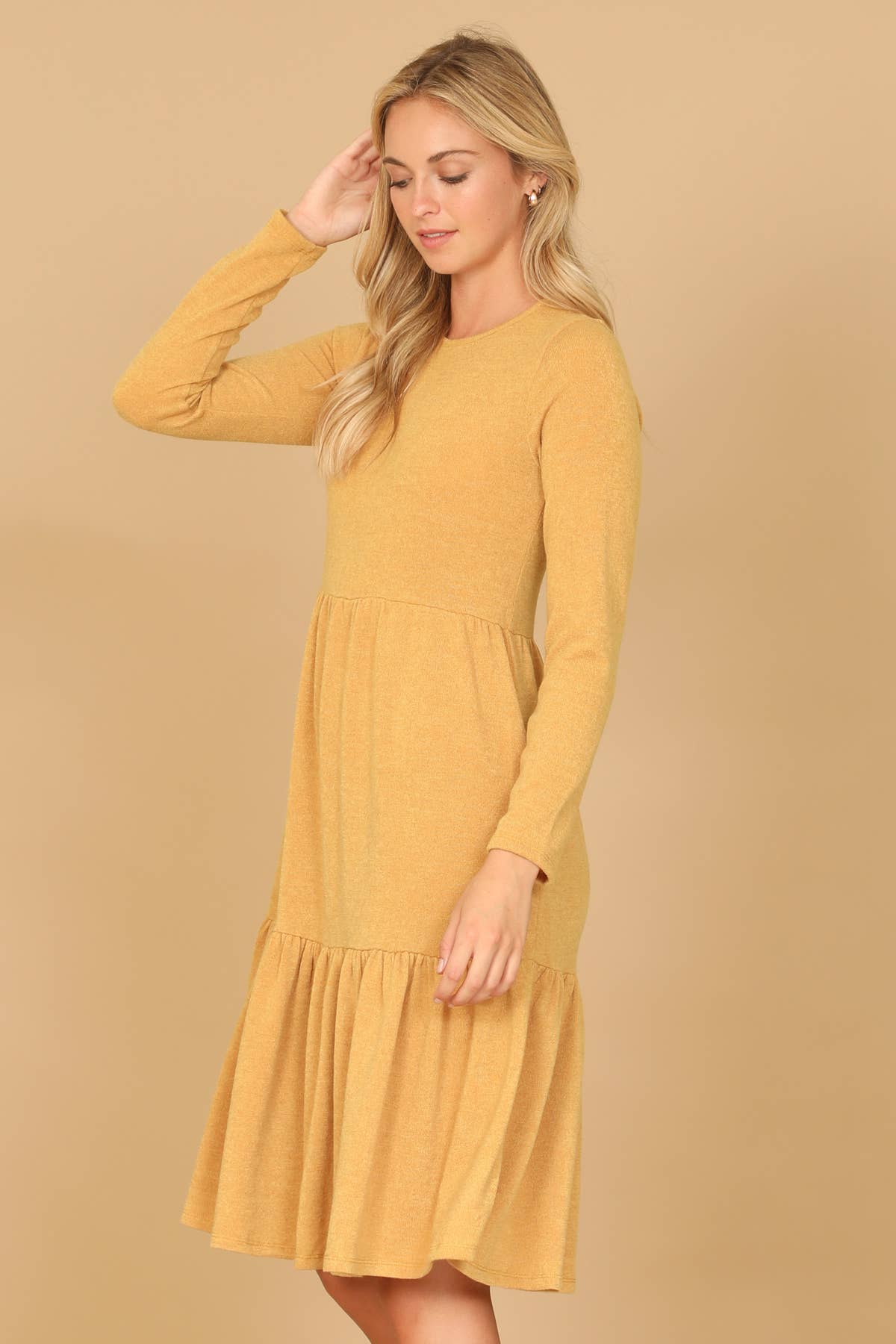 You & Me - Vente Robe – femme - ROBE À PLUSIEURS NIVEAUX EN CHAMBRAY À MANCHES LONGUES ET COL ROND YMD10121V13