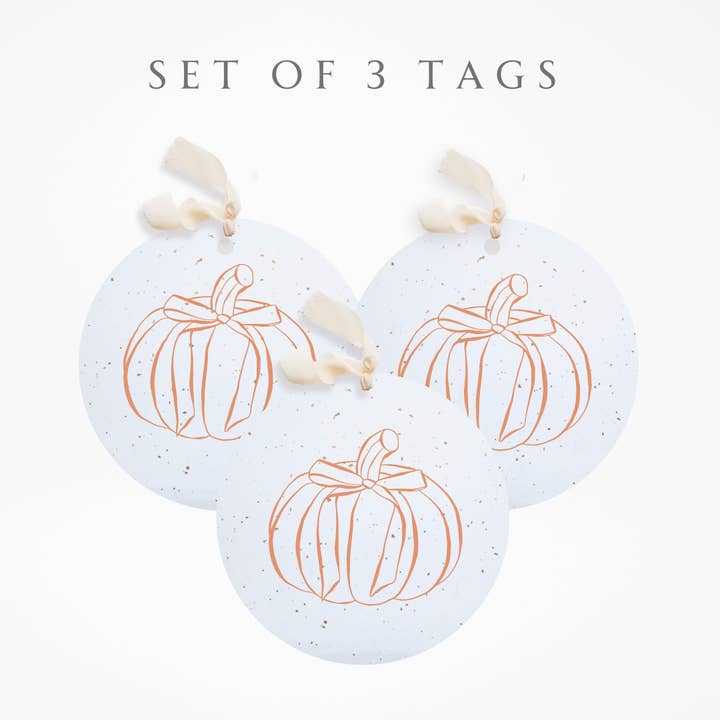 Paper Baristas – wholesale Ornament set – Plantable Seed Gift Tags / Ornaments Set of 3 FALL PUMPKIN1