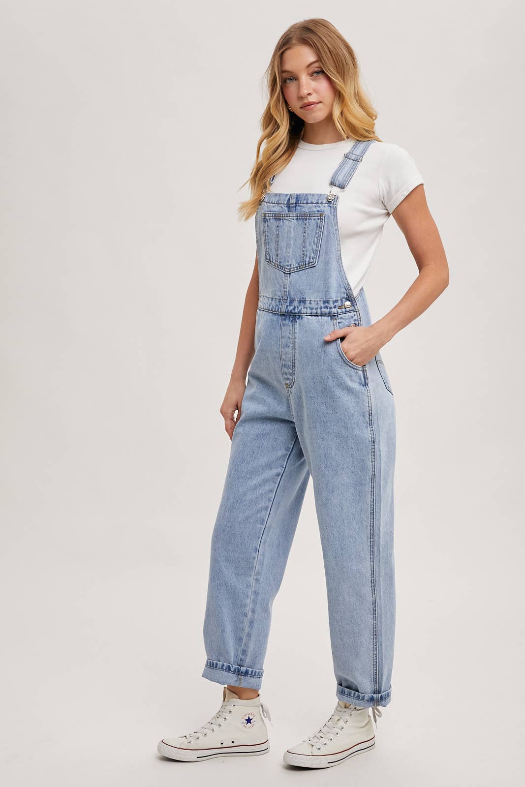 Bluivy – Engroshandel Overalls - Dame – Denim buksedragt med lige ben og seler4