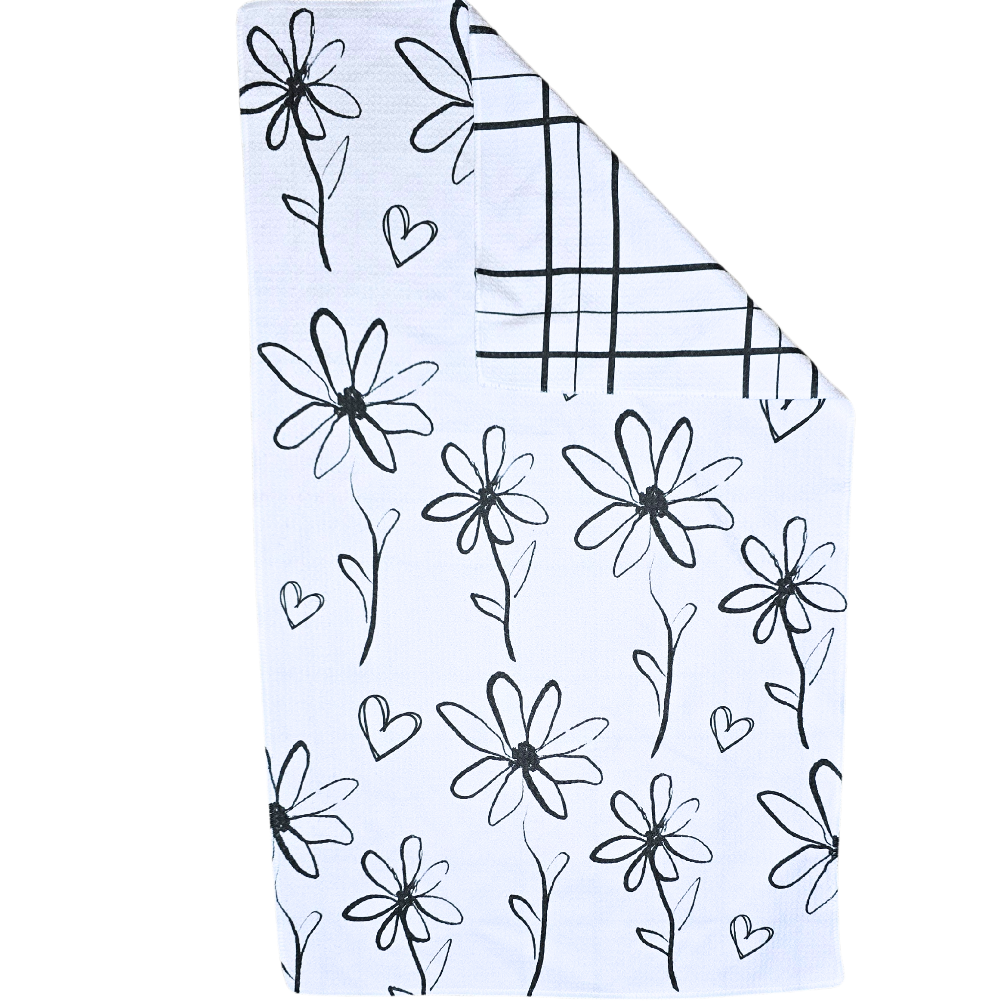 Berry Sweet Towels - Wholesale Tea Towel - Daisy Dreams Microfiber Hand Towel - Waffle Weave 18x30"1