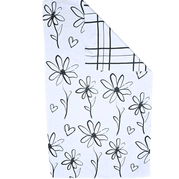 Berry Sweet Towels - Wholesale Tea Towel - Daisy Dreams Microfiber Hand Towel - Waffle Weave 18x30"1