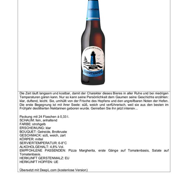 Metina SAS - Wholesale Beer - Premium Lager Theresianer Beer 33 cl.4