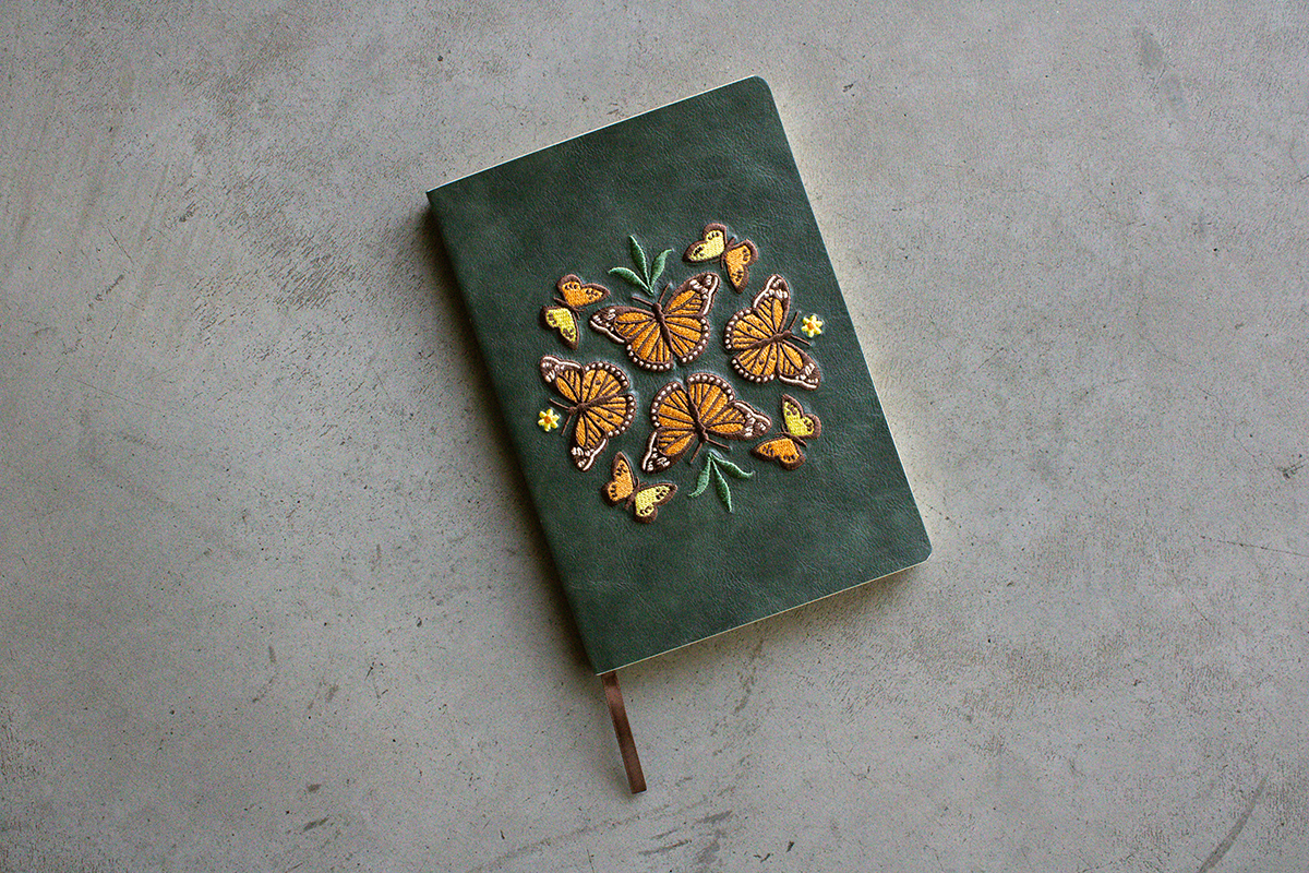 Denik - Wholesale Notebook - Butterfly Dance Embroidered Journal Notebook2