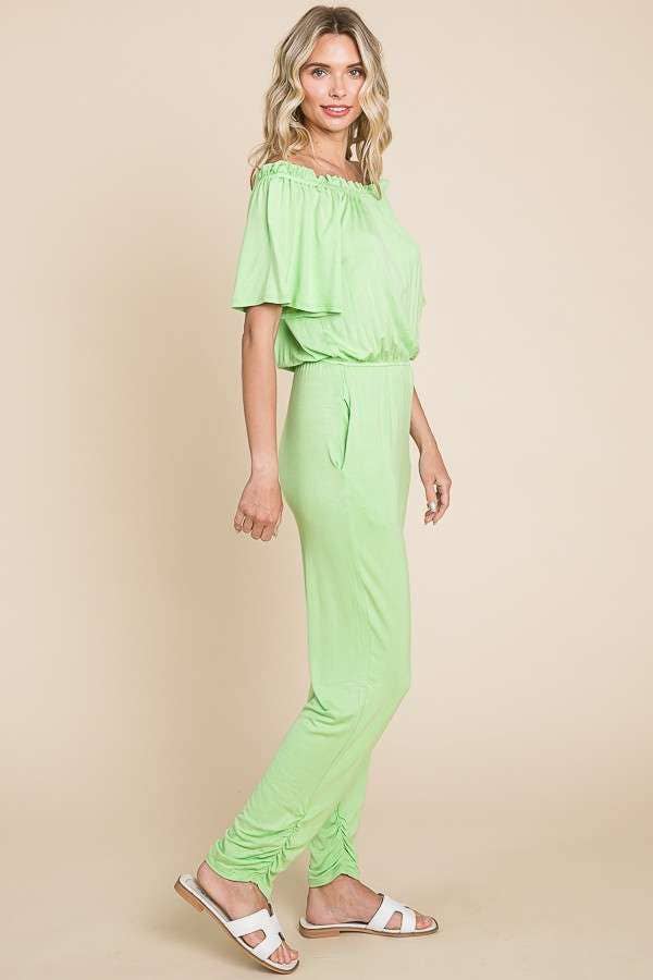 Culture Code - Wholesale Jumpsuit - Women's - CAR1489 - OFF SHOULDER PEASANT JUMPSUIT4