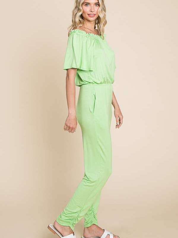 Culture Code - Wholesale Jumpsuit - Women's - CAR1489 - OFF SHOULDER PEASANT JUMPSUIT4