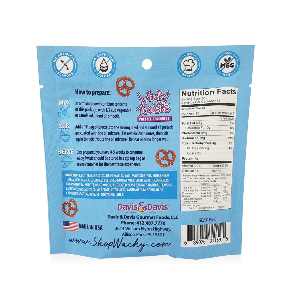 Davis & Davis Gourmet Foods - Vendita all'ingrosso Salse - Buttermilk Ranch Wacky colpi di scena1