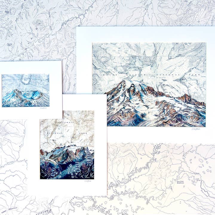 Final Switchback by Katie Jeanne Reim - Wholesale Art Print - Mt Baker Washington Fine Art Matted Print